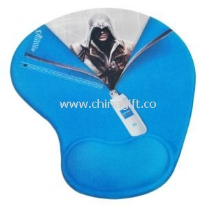 Blue Non-Heated Skidproof Lycra Cloth + Soft Gel + PU gift Gel Mouse Pads
