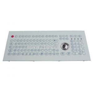 Flat keys IP65 Industrial Membrane Keyboard With trackball and FN keys