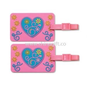 Eco-Friendly Silicone Luggage Tag With Heart Pattern