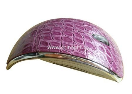 2.4ghz wireless arc foldable leather mouse