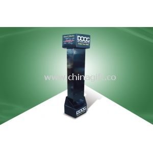 100% Eco - friendly Black Six - side - show Cardboard Hook Display with UV Coating