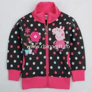 Beautiful peppa pig and flowers embroidery baby girl new hoody jacket