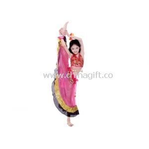 Chiffon Sequins Kids Belly Dance Costumes With Coin Decoration Skirt In Pink
