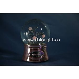 Birthday Gift Carousles 120mm Polyresin Water / Snow Globes With Music Rotating