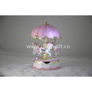 Miniature Carousel Pink Carousel Music Box