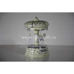 Silver Plating Yellow Carousel Music Box