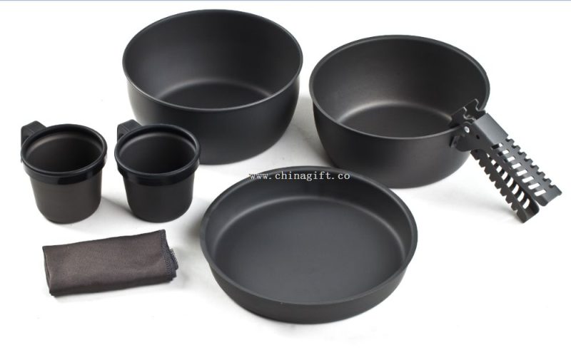 6pcs Hard anodized aluminum technique cookware
