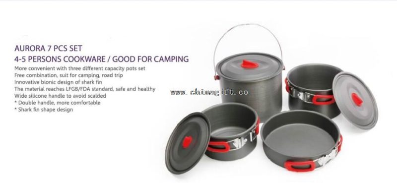 7 Stück-Set 5-6 Personen Aluminium Kochgeschirr