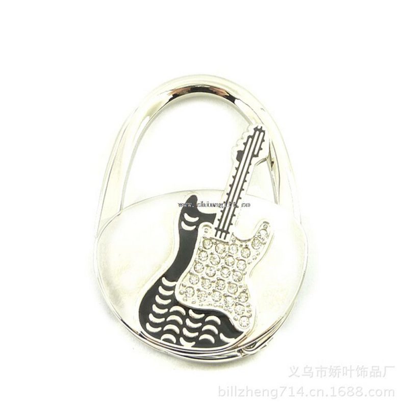 Fashion guitar shaped metal foldable bag hanger stand