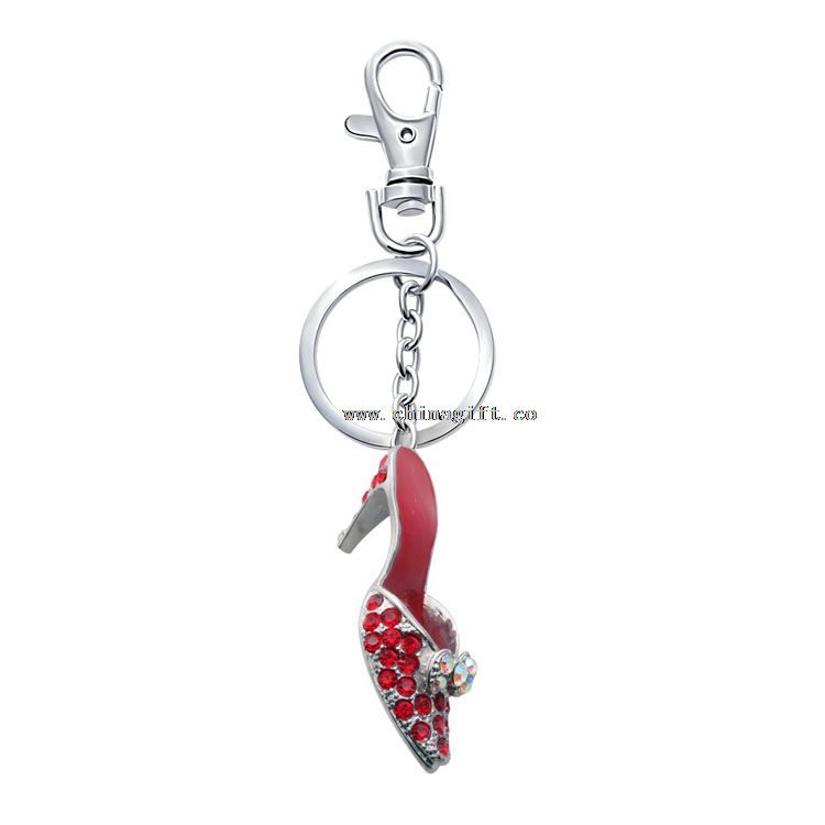 Hot sale high heel shoe keychain anniversary gifts rhinestone key chain stamp