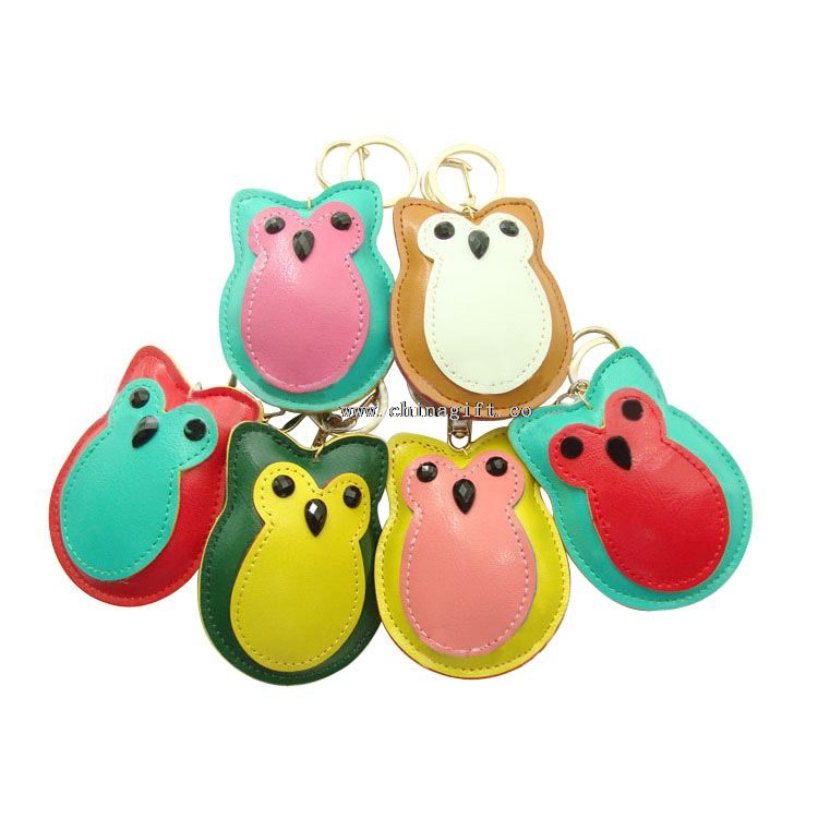 OWL shape Women Keychain for dubai leather cute keychains for car keys