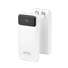 10000mAh Power Bank with Built-in Dual Cables