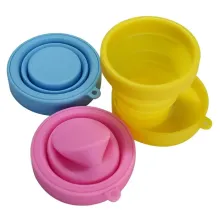 Folding Silicone Camping Cup with Lid