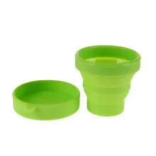 Folding Silicone Camping Cup with Lid