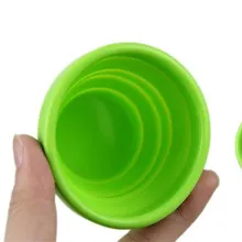 Folding Silicone Camping Cup with Lid