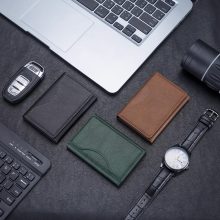 PU-læder trefoldig magnetisk kortholder