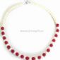 Freshwater Pearl Necklace with Red Coral Beads small pictures