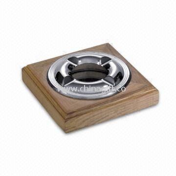 Classic Cigar Ashtray Combined with Wooden Base