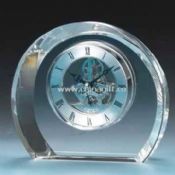 Crystal Desk Clock with Brass Skeleton Movement for retirement