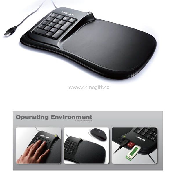 USB HUB With Digits KeyBoard Mouse Pad