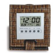 LCD Leather clock
