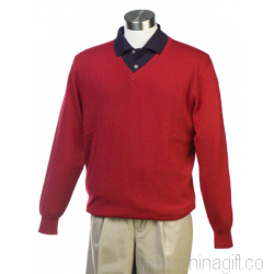 Mens 100 % Wolle v-neck Pullover