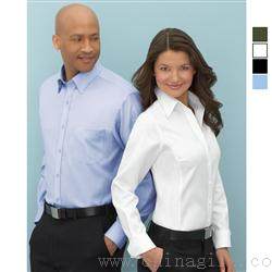 Enrugamento livre 2-Ply algodão Jacquard personalizado empresa camisas
