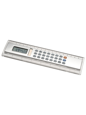 20 cm-es vonalzó és számológép