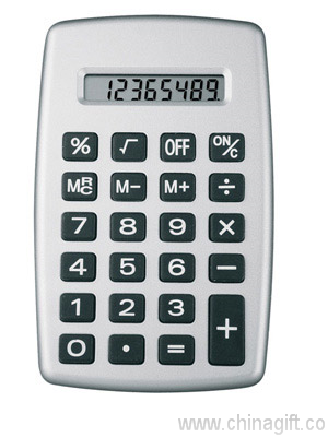 Calculator with a big rubber keypad