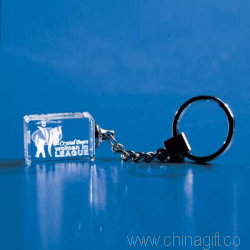 3-D Crystal Subsurface Laser-Engraved Key Chain