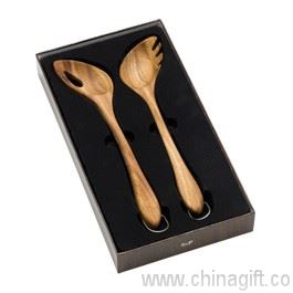 Salt And Pepper Timber Salad Servers