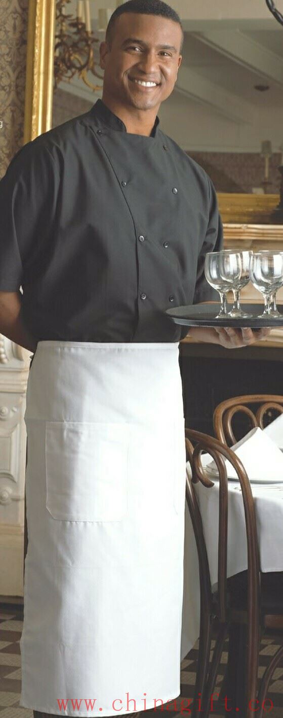 2 kapsy Bistro zástěra (bílá)