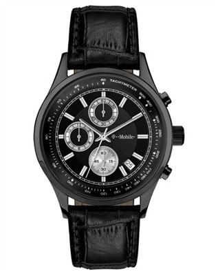 Orologio in pelle nera