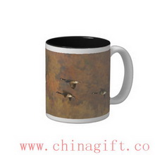 Autumn Canada Geese in flight Two-Tone Coffee Mug images