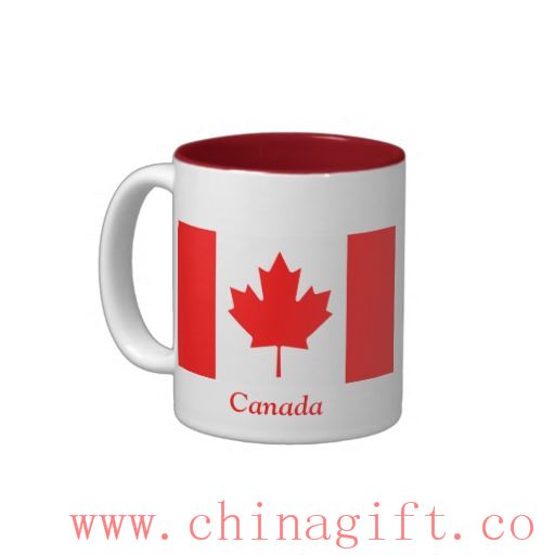 Bandera de Canadá dos tonos café taza