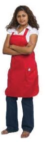 Full Length Poly cotone grembiule w / 2 tasche