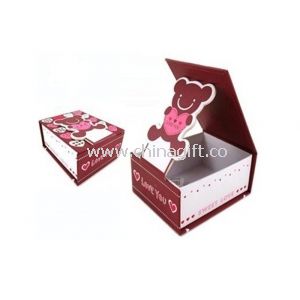 Egendefinerte røde dekorative fancy papir / Ivory styret gaveeske emballasje