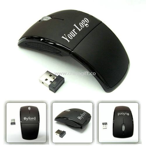 Tapete preto acabamento 2.4ghz wireless mouse de dobramento