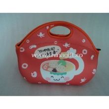 Promotional cheap handle neoprene picnic bag by lycra piping images