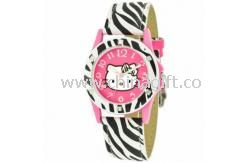 Lovely kids cartoon wrist watch with leather strap