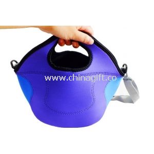 Lunch box with firm handle and cross-shoulder stap