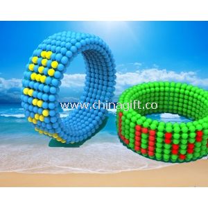 Colorido deportes silicona pulseras silicona Mini perlas pulsera DIY