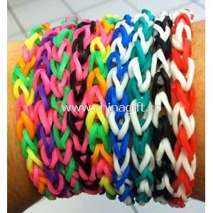 Sports coloré Silicone Bracelets Rainbow Loom épaisseur 1,2 mm et Dinameter de 17mm