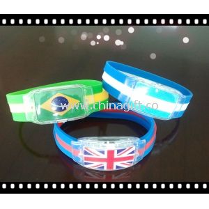 Promoción regalo país bandera deportes pulseras de silicona