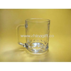 250ml High white beer, coffee clear pressed Glass Cup With Handle