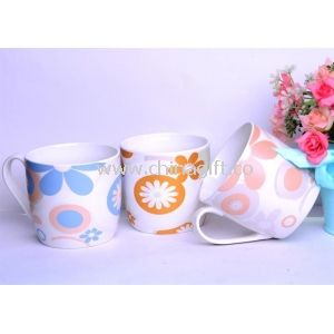 Colorful porcelain decal coffee cup
