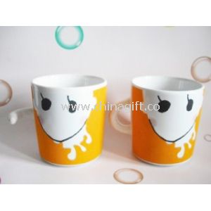 Cute milk cup hand in hand