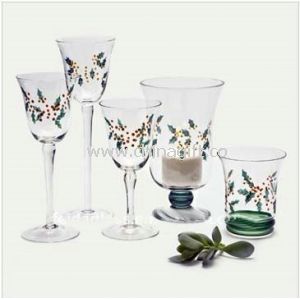 Decal printing Tall Glass Candle Cups