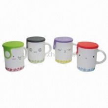 Porcelain Single Layer Mugs with Silicone Cover and 10oz Capacity images