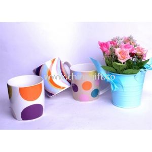 Porcelain decal coffee cup